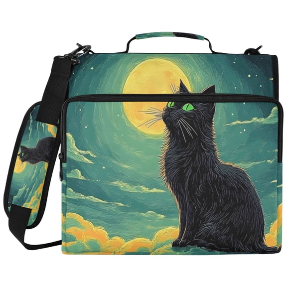 ALAZA Zipper Binder Cat in Sky Pattern 2 inch 3 Ring 500 Sheet Capacity Trapper Keeper File Folder Organizer Bag