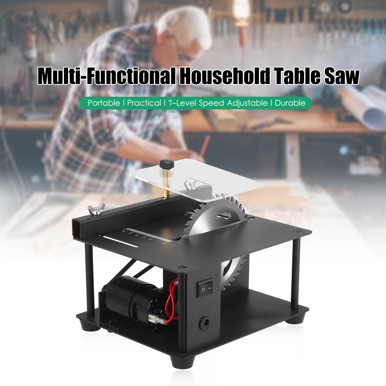 Tomshine Multi-Functional Table Saw Desktop Saw Cutter Electric Cutting  Machine with Grinding Wheel Adjustable-Speed 35MM Cutting Depth for Wood  Acrylic Cutting