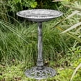 thumbnail image 3 of SPECSTAR Bird Bath, 28 inch Height Polyresin Lightweight Antique Outdoor Garden Birdbath Gray, 3 of 7