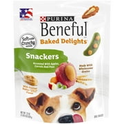 Purina Beneful Dog Treats, Baked Delights Snackers Soft Peanut Butter, Apples & Carrots, 22 oz Pouch