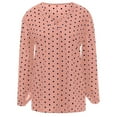 thumbnail image 4 of Tbopshirt Womens Top Ladies Fashion V-Neck Wave Point Chiffon Strip Long Sleeve Casual Shirt Top, 4 of 5
