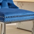 thumbnail image 6 of AOOWOW 26" Counter Height Bar Stools Set of 2, Modern Velvet Barstools with Button Back&Rivet Trim Upholstered Kitchen Island Chairs, 6 of 11