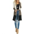 thumbnail image 5 of Long Sleeve Leopard Print Cardigans Color Block Shirt Knit Sweaters(Women's), 5 of 5