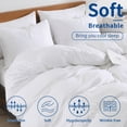 thumbnail image 2 of 100% Viscose Derived From Bamboo Duvet Cover Set Queen, Silky Soft, Cooling, White, 2 of 9