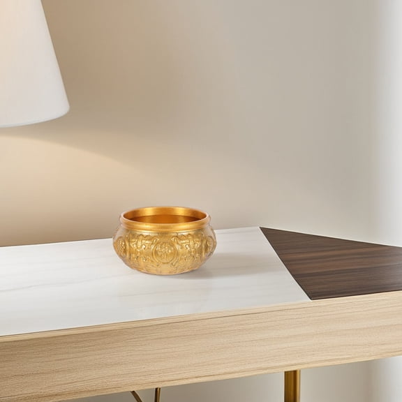 Clispeed Gold Treasure Bowl Copper Symbol of Prosperity For Home Owners Living Room Decoration 1Pcs