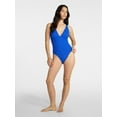 thumbnail image 2 of Time and Tru Women's and Women’s Plus Ribbed Plunge One-Piece Swimsuit, Sizes XS-3X, 2 of 5