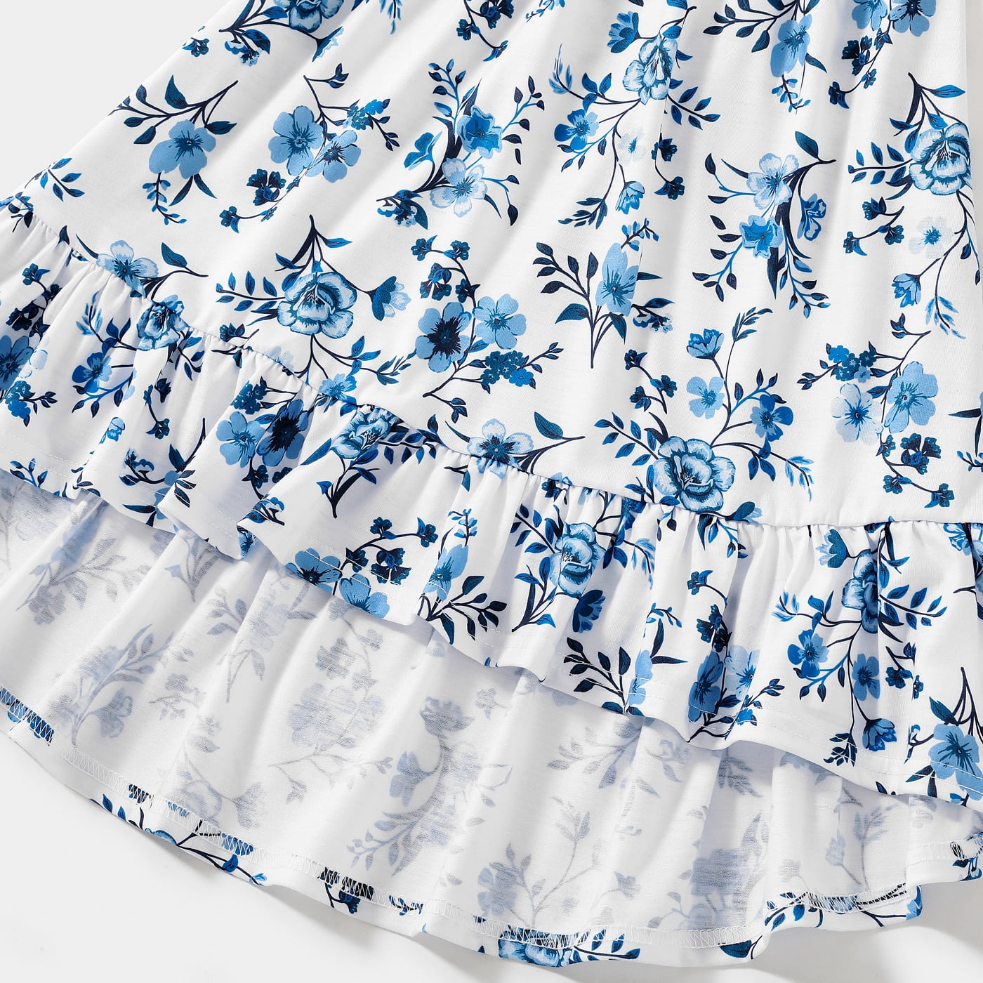 Mosaic Solid Irregular Hem Tank Dresses for Mommy and Me