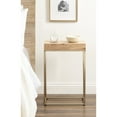 thumbnail image 3 of Kate and Laurel Karlsen Modern Wood and Metal Burlwood Narrow Side Table, 16 x 24 x 8, Burlwood and Gold, Slim End Table for Use as Skinny Bedroom Nightstand or Entryway Table Option, 3 of 11