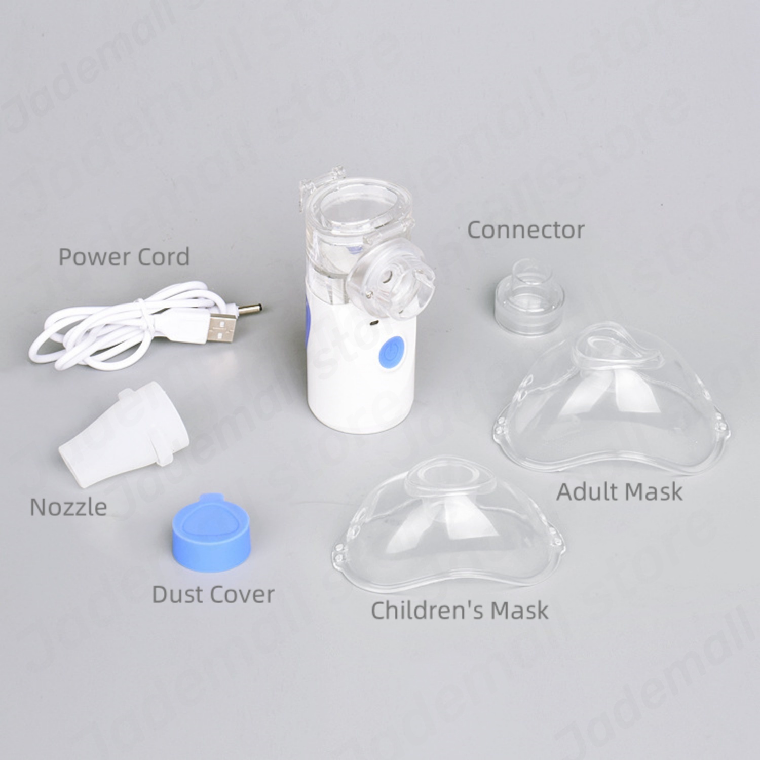 Jademall Mini Humidifier, Portable Nebulze Humidifier with Mask Low Noise Nebulze for Home Care Travel - White