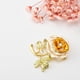 thumbnail image 1 of Broche de hoja para mujer Hugo amarillo Alfiler de broche, 1 of 7