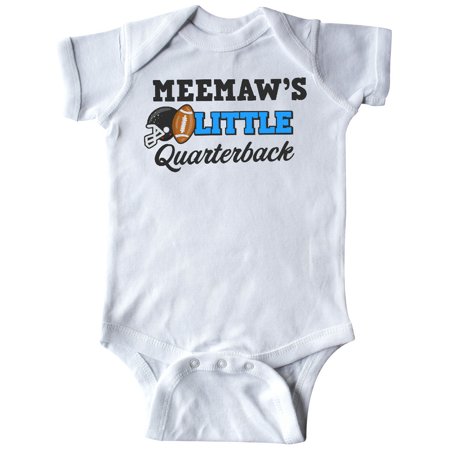

Inktastic Meemaws Little Quarterback with Football and Helmet Gift Baby Boy or Baby Girl Bodysuit