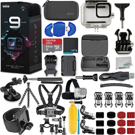GoPro HERO9 (Hero 9) Black with Deluxe Accessory Bundle - Includes