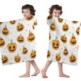 thumbnail image 4 of Classic Halloween Pumpkins Pattern Hooded Bath Towel，50"x30" for Ages 3 To 12 Kids, Quick Dry Lightweight Soft Microfiber Hood Beach Towel Cover Up for Kids, 4 of 7