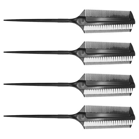 Hemobllo Teasing Hair Brush Smoothing and Sectioning Brush Black 4Pcs