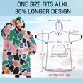 thumbnail image 4 of Oversized Wearable Blanket Hoodie,Pioneer Flower Floral Print Pattern Sherpa Blanket Hoodie with Super Pockets,Super Warm Fuzzy Pullover for Women & Men, 4 of 6