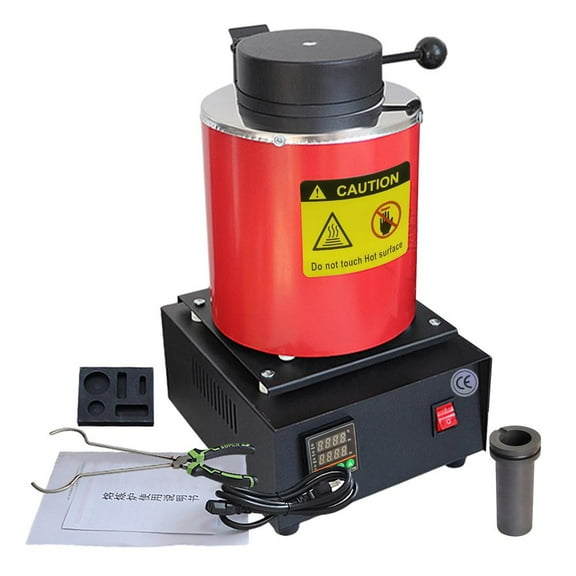 Gold Smelting Furnace, 3KG Electric Smelting Furnace, with Graphite Crucible, 1500W 2102°F Metal Foundry, for Jewelry Making Silver Casting