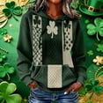thumbnail image 2 of Women's St Patricks Day Sweatshirt Long Sleeve Crewneck Irish Shamrock Print Hoodie Plus Size Saint Patricks Shirt, 2 of 3