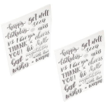 GOOHOCHY  2 Sets Embossing Stamp Transparent Scrapbook Stamps Festival