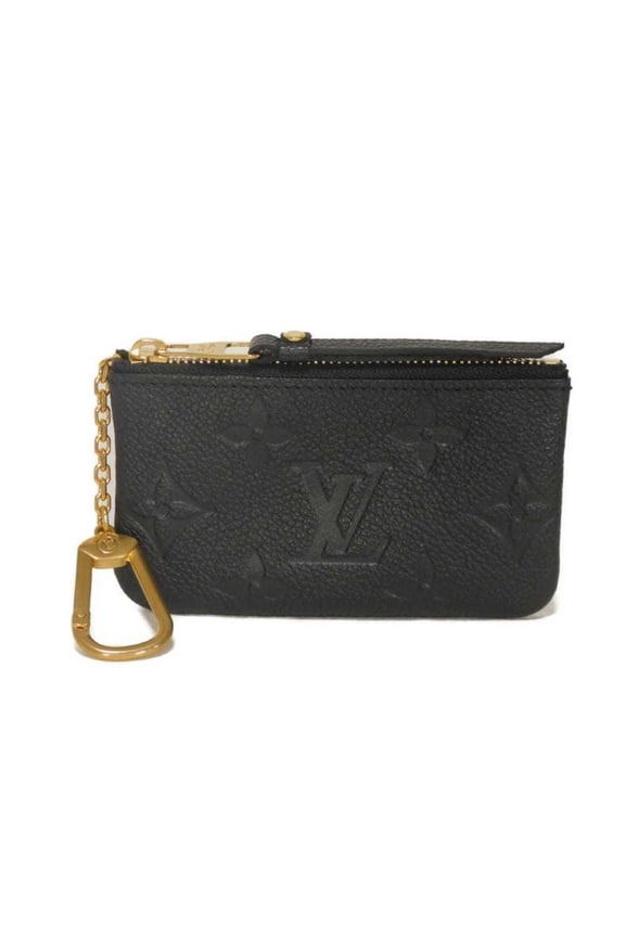 Pre-Owned Louis Vuitton coin case, Pochette Cl, LV logo, flower embossed, key ring, Monogram...