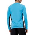 thumbnail image 3 of Men's Long Sleeve Swim Shirt, UPF 50+ Sun Protection Quick Dry Loose Fit Rash Guard for Men, UV Protection Beach Surf Swimming Water T-Shirt for Outdoor Sports Sky Blue B XL, 3 of 4