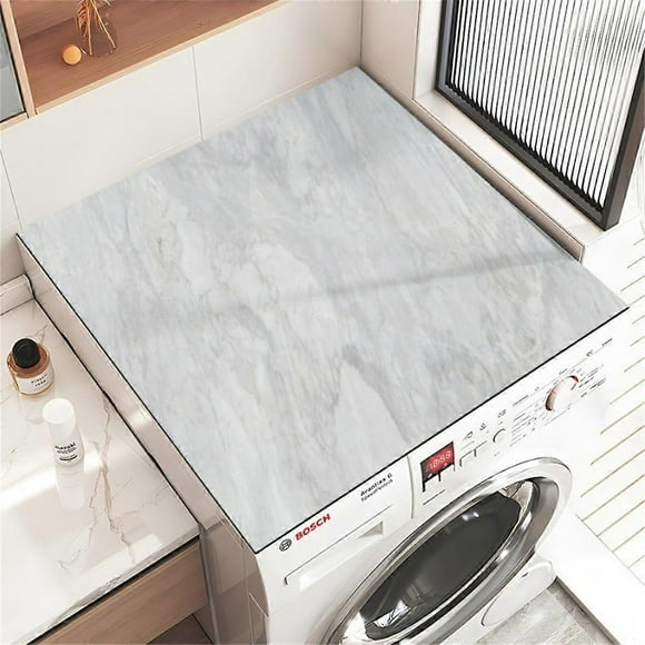 Marble Pattern Washer And Dryer Protector Cover Mat Anti Slip Dust Proof (50x60cm)