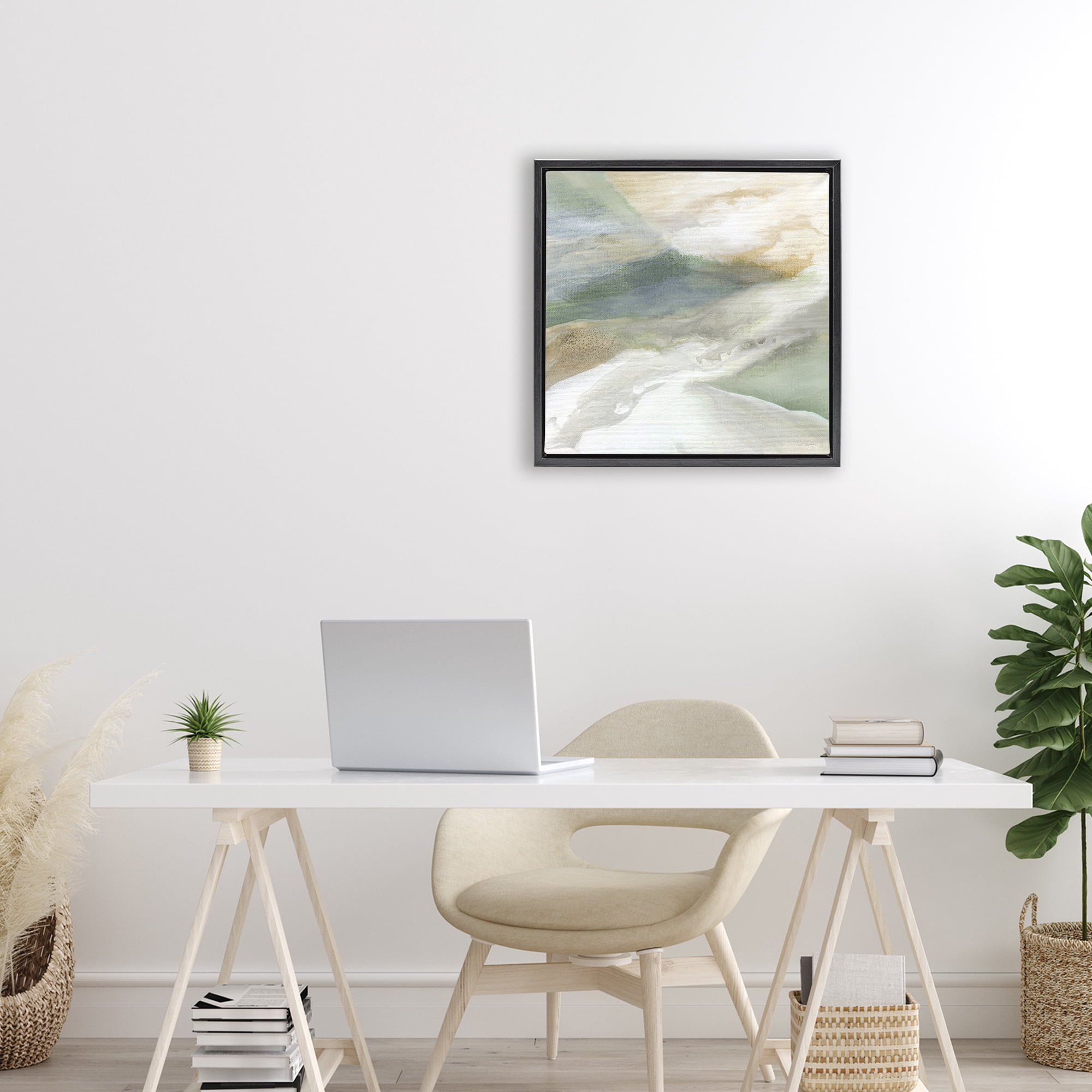Stupell Industries Serene Mist Over Rolling Fields Black Framed Floater Canvas Wall Art, design by Carol Robinson