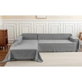 thumbnail image 3 of Sectional Couch Covers, 2 Pieces Sectional Sofa Cover, L Shaped Couch Covers, Couch Cover for Sectional Sofa (X-Large, 63" x 110" + 71" x 118, Dark Grey), 3 of 7