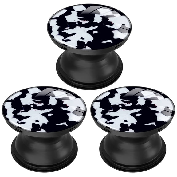 3 Pack Cell Phone Grip Stand with Expandable Kickstand (Not for Popsockets) - Black White