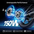thumbnail image 2 of DEEPOWER Electric Bike for Adults, 750W Motor& 28MPH Electric Bike, 48V 20AH Battery, 70-160 Max Miles,Dual Suspension Ebikes for Adults, 20" Fat Tire E Bike, UL2849 Certified, 2 of 7