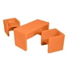 ECR4Kids Tri-Me Table and Cube Chair Set, Multipurpose Furniture, Orange, 3-Piece