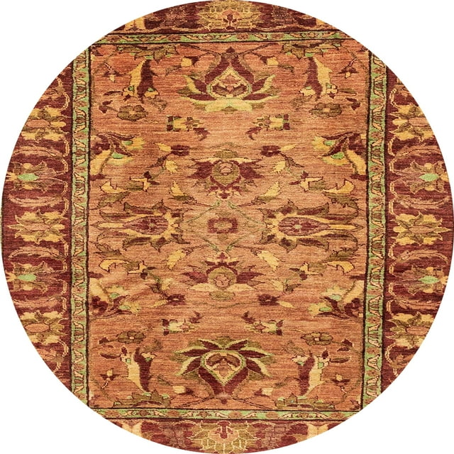 Ahgly Company Tapis d'Intérieur Lavables en Machine, Ronds, Abstraits, Oranges, 4' Ronds