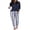 Navy Blue Plaid, variant on Ekouaer Women Pajama Sets 2 Piece Long Sleeves and Joggers Sleepwear Set Soft Pjs Lounge Set with Pockets