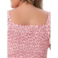 thumbnail image 5 of DARING DIVA Plus Size Flared Flowy Smock Ruffle Sleeve Floral Dress 2X Pink White, 5 of 7