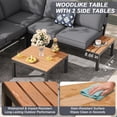 thumbnail image 5 of JOYURE 4-Piece Patio Furniture Set,Metal Outdoor Sectional Sofa with 3 Fauxwood Tables &Adjustable Reclining Chair,Patio Modular L Shape Sofa with Thickened Cushions for Backyard,Deck,Balcony,Grey, 5 of 9
