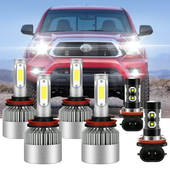 For Toyota Tacoma 2016-2021 Combo LED Headlight High Low   Fog light bulbs Kit