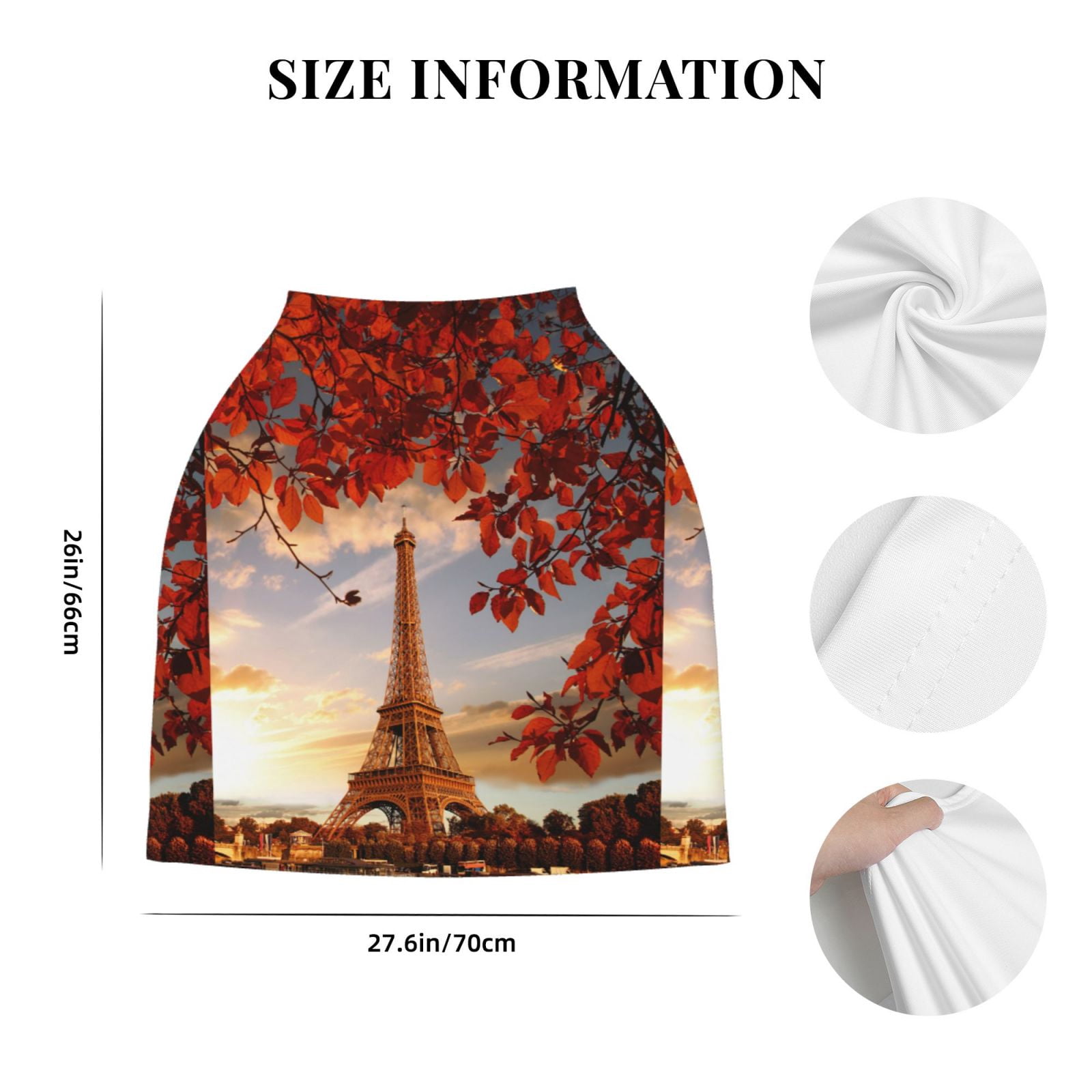 Fotbe Eiffel Tower Pattern Car Seat Covers for Babies, Nursing Breastfeeding Cover Infant Carseat Canopy, Soft Stretchy Carrier Cover