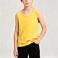 thumbnail image 2 of FRSASU Boys Cotton Tank Tops Casual Sleeveless Crewneck Athletic Workout Tees Summer Basic Solid Undershirts Yellow-B, 2 of 6