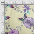 thumbnail image 1 of oneOone Organic Cotton Poplin Twill Fabric Watercolor Leaves & Peony Floral Fabric Prints By Yard 42 Inch Wide, 1 of 4