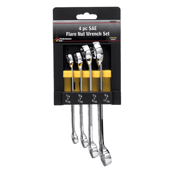 Wilmar Corp. / Performance Tool 4 Piece SAE Flare Nut Wrench Set