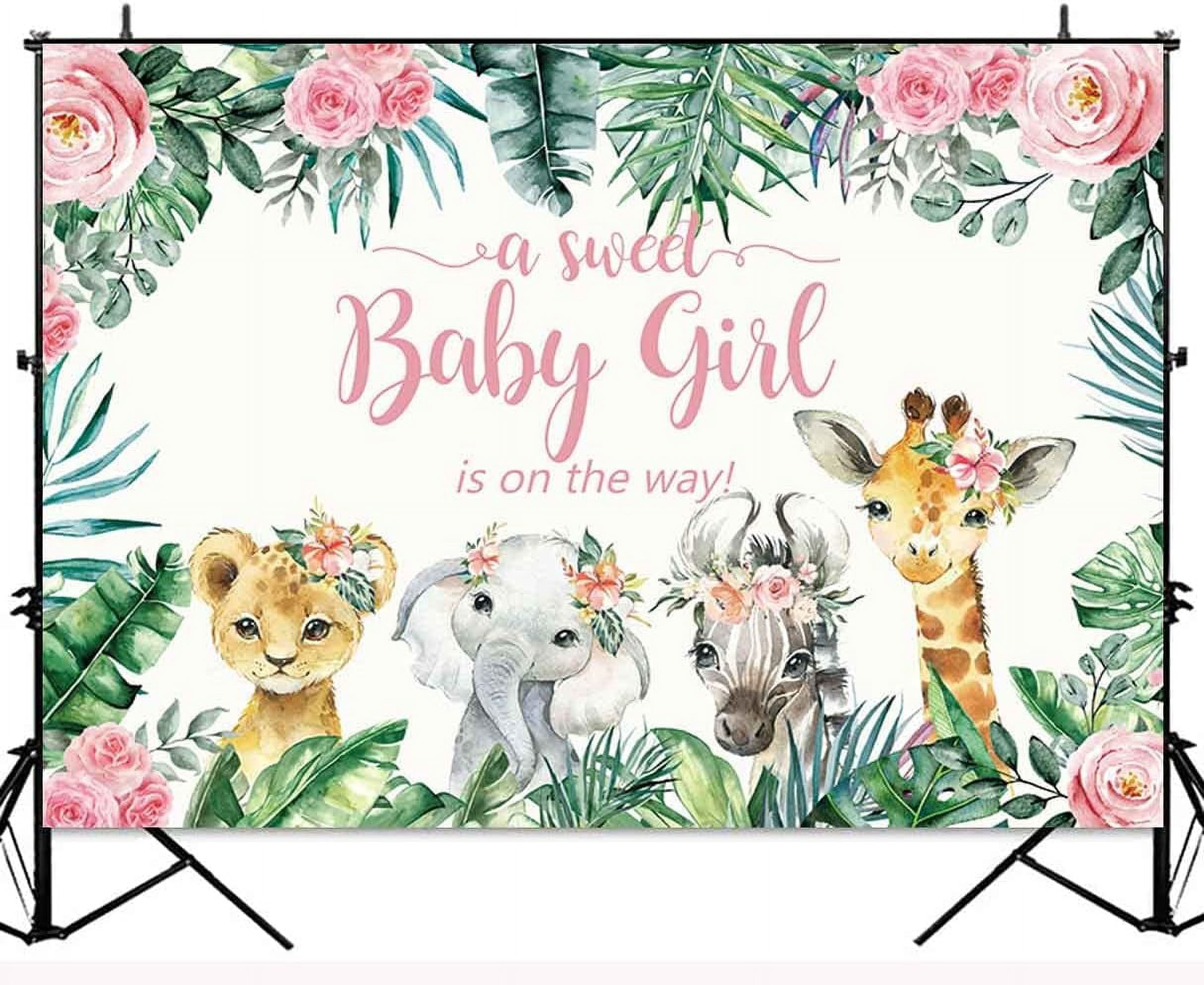 A Wild One Is On The Way Banner – Safari Dschungel Baby-Party Dekoration Mit Schwarzem Glitzer
