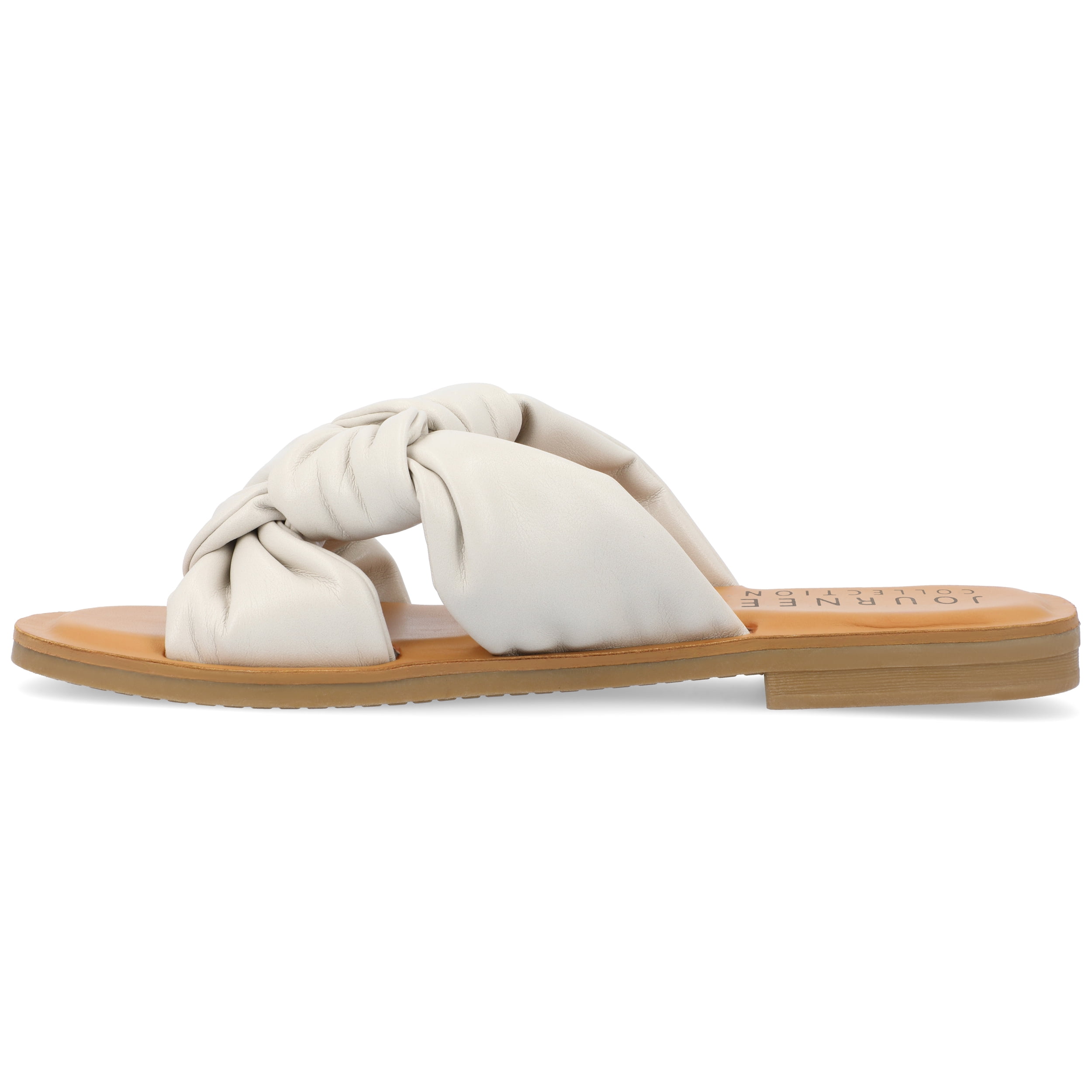 Journee Womens Kianna Slide Puffy Flat Sandals