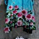 thumbnail image 5 of ICHUANYI Clearance Women Fashion Plus Size Vintage Holiday Floral 3/4 Sleeve Vintage Dresses(Blue, L) ICHUANYI WER2023081206116, 5 of 5