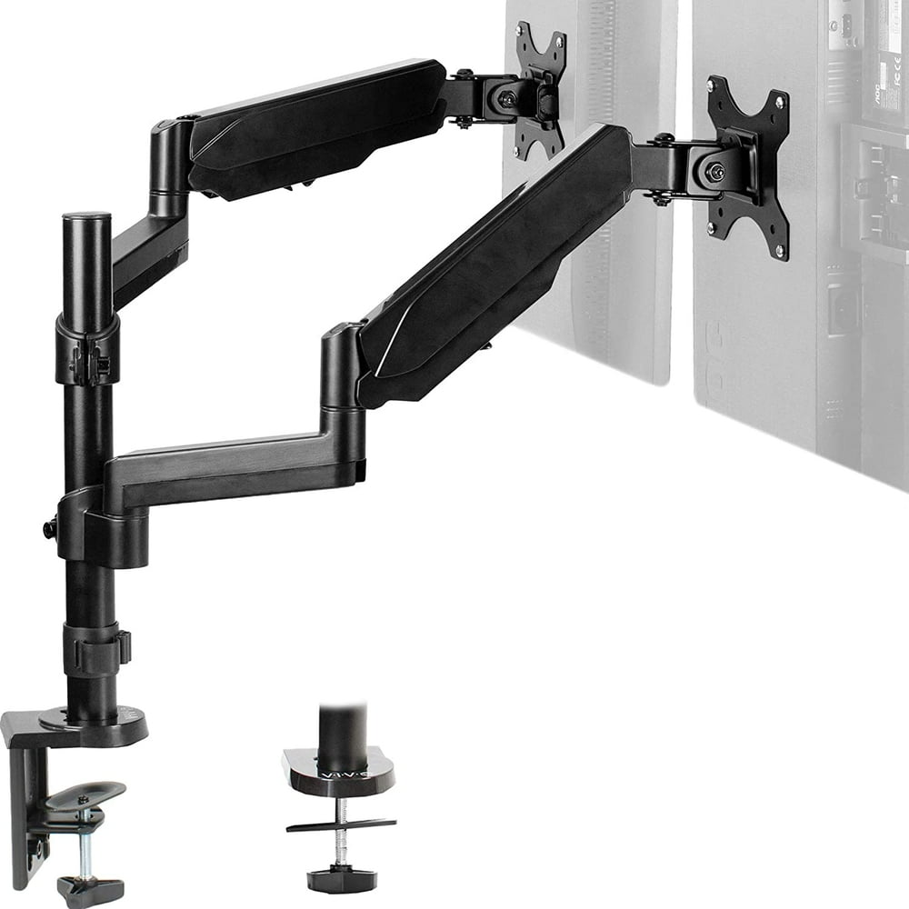 VIVO Dual Monitor Arm Mount for 17 to 32 inch Screens Pneumatic