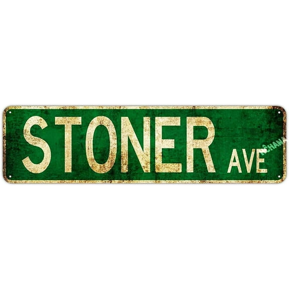 Retro Metal Tin Sign Stoner Ave Street Sign Sign Funny Home Cave Garage bar Wall Decoration Vintage Metal Sign 4"x16"