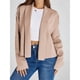 thumbnail image 4 of Cárdigan Corto para Mujer con Chal Abierto Al Frente, Chaqueta de Suéter de Larga de Moda de Otoño 2025 Caqui Oscuro S, 4 of 8