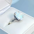 thumbnail image 2 of RatanGems Oval White Opal Gemstone Wedding Ring, 925 Sterling Silver, 2 of 6