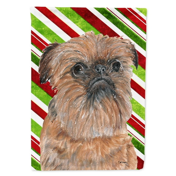 Carolines Treasures SC9614-FLAG-PARENT Brussels Griffon Candy Cane Christmas Flag  multicolor