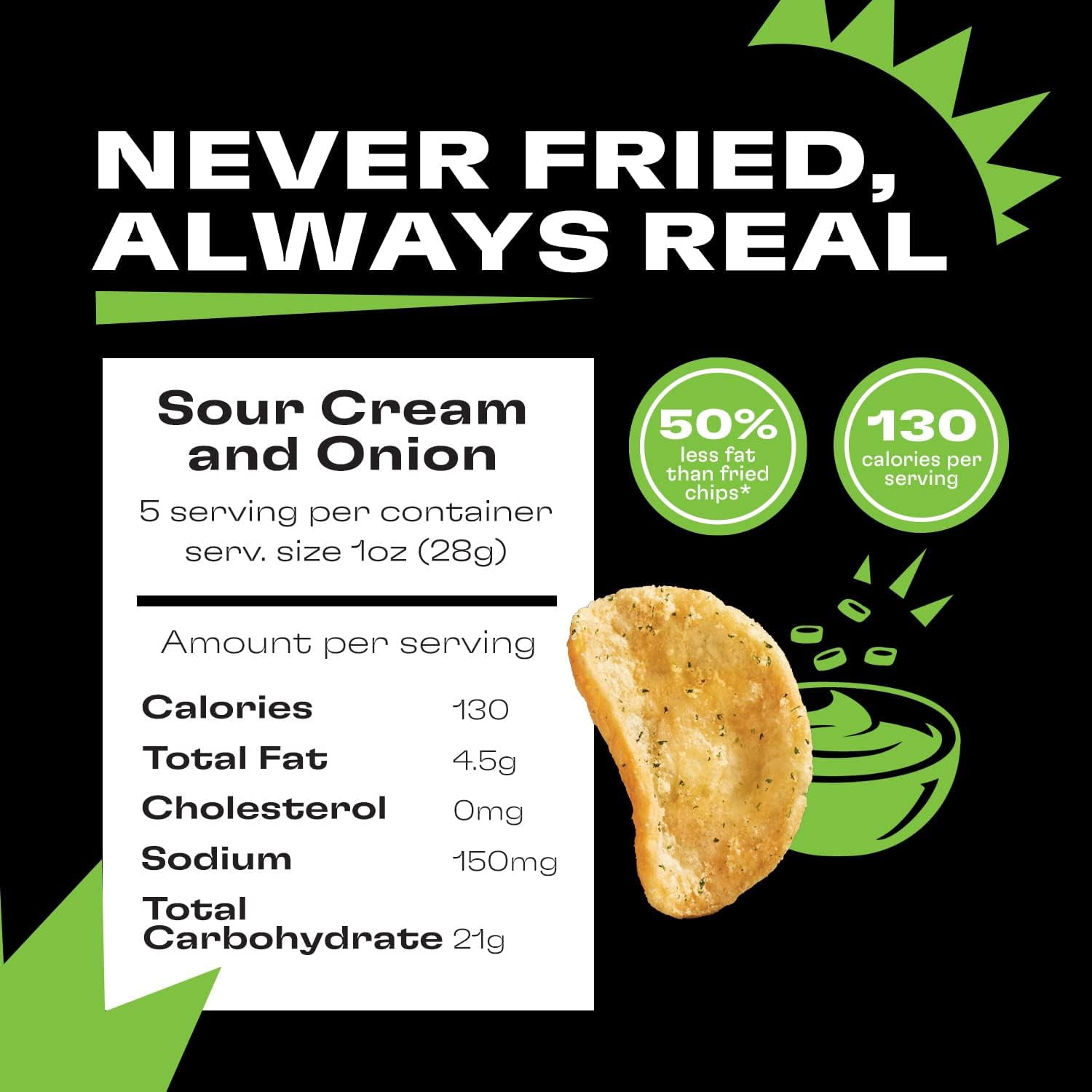 Popchips Sour Cream & Onion Potato Chips, 5 oz (Pack - 12)