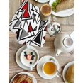 thumbnail image 4 of Red Black Geometric Kitchen Dish Towels for Drying Dishes Set of 3, Abstract Art Modern Line Waffle Weave Microfiber Hand Tea Bathroom Towels Quick Dry & Absorbent Towel 15.7x23.6, 4 of 7