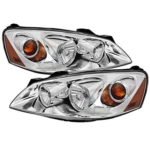Xtune Pontiac G6 (2009-2010 w/Amber Turn Signal) Crystal Headlights Chrome Housing With Clear Lens